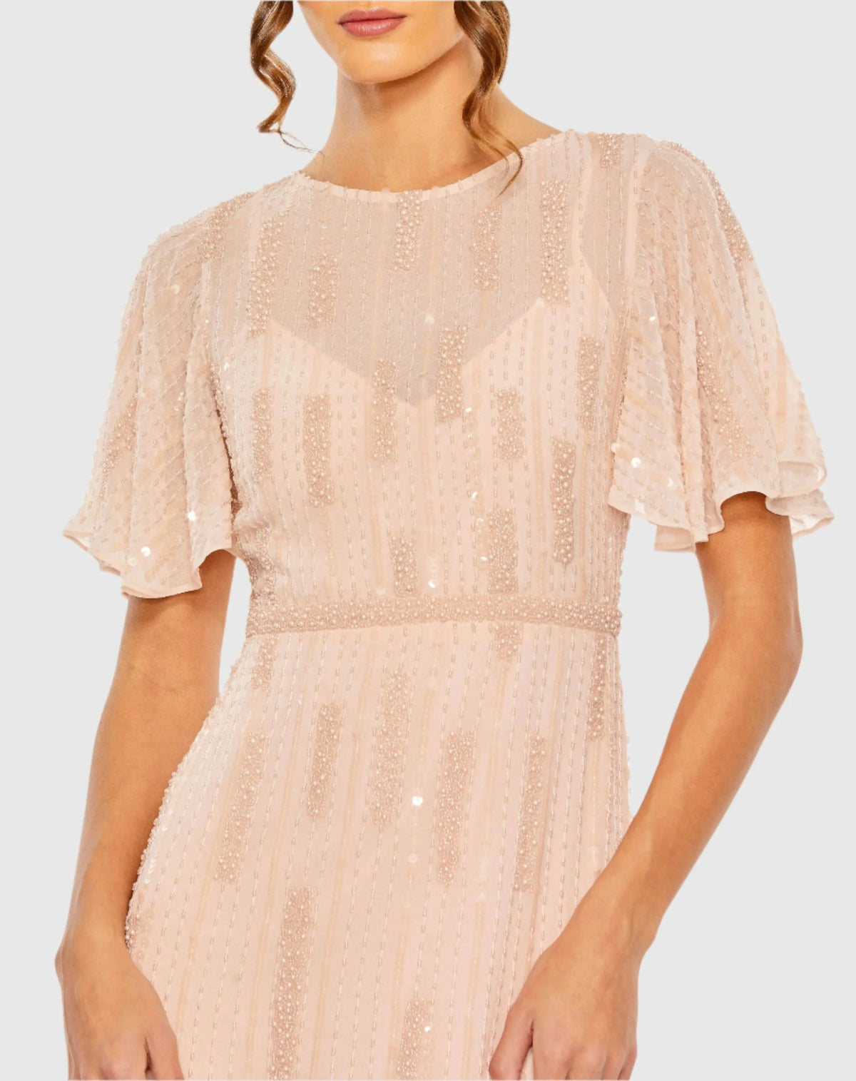 Women's Pink Dress - Pink Sequin Mesh