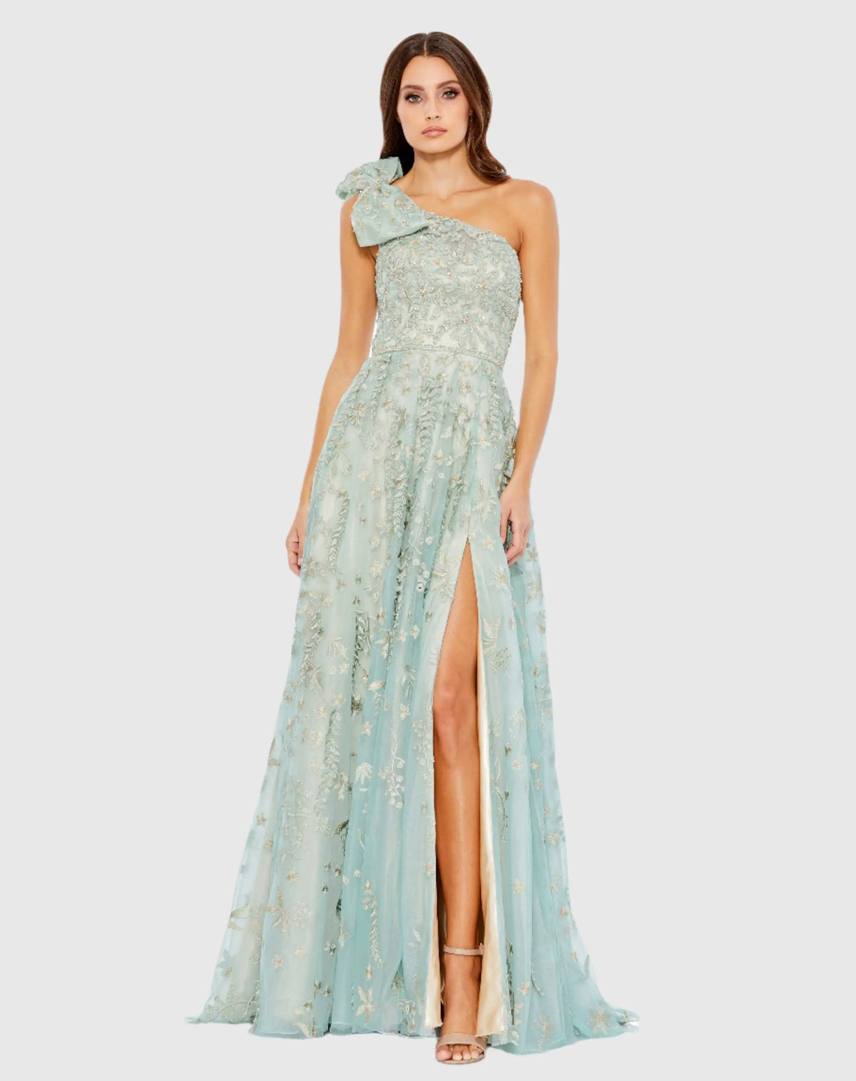 Women's Green Dress One Shoulder - Green Floral One-Shoulder