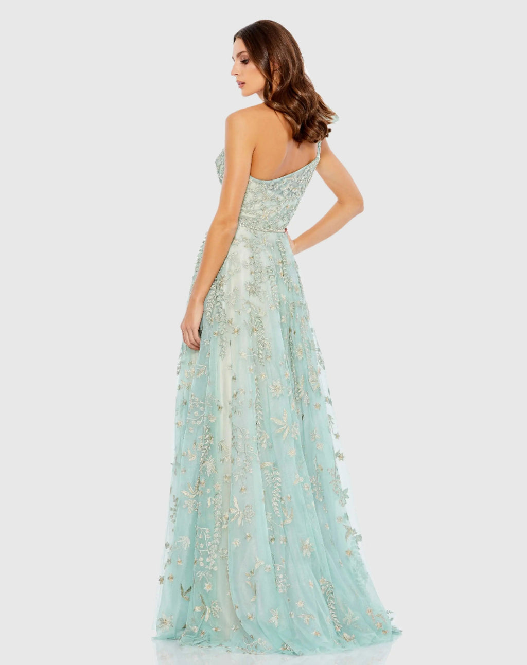 Women's Green Dress One Shoulder - Green Floral One-Shoulder