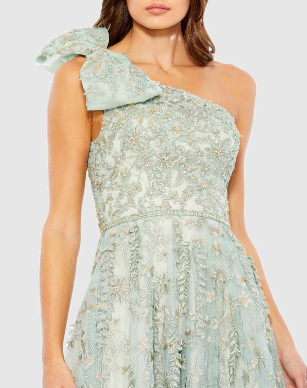 Women's Green Dress One Shoulder - Green Floral One-Shoulder