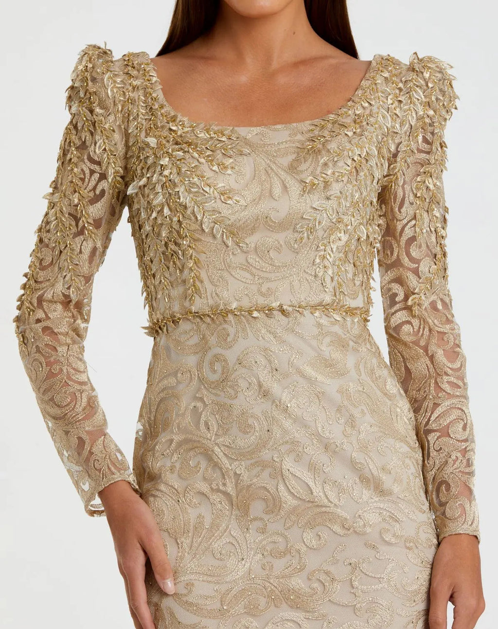 Women's Gold Dress Lace