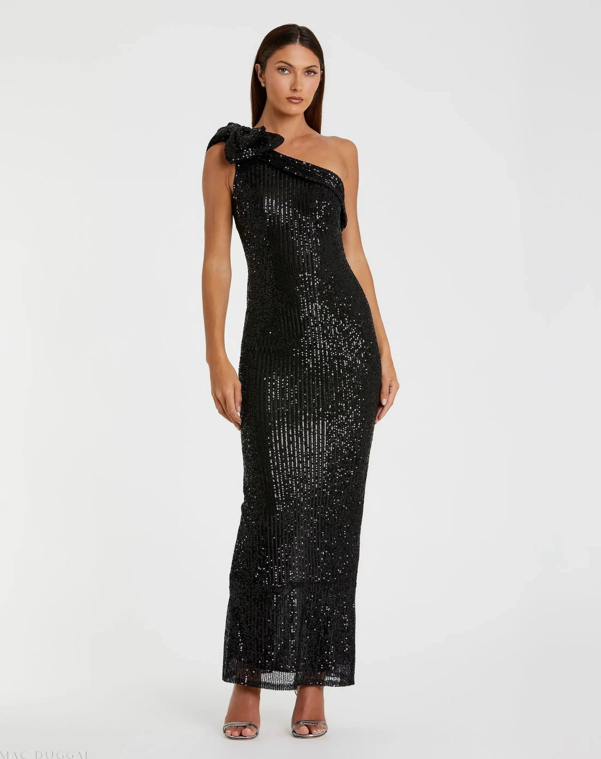 Women's Dress Sequin One Shoulder - Column Gown