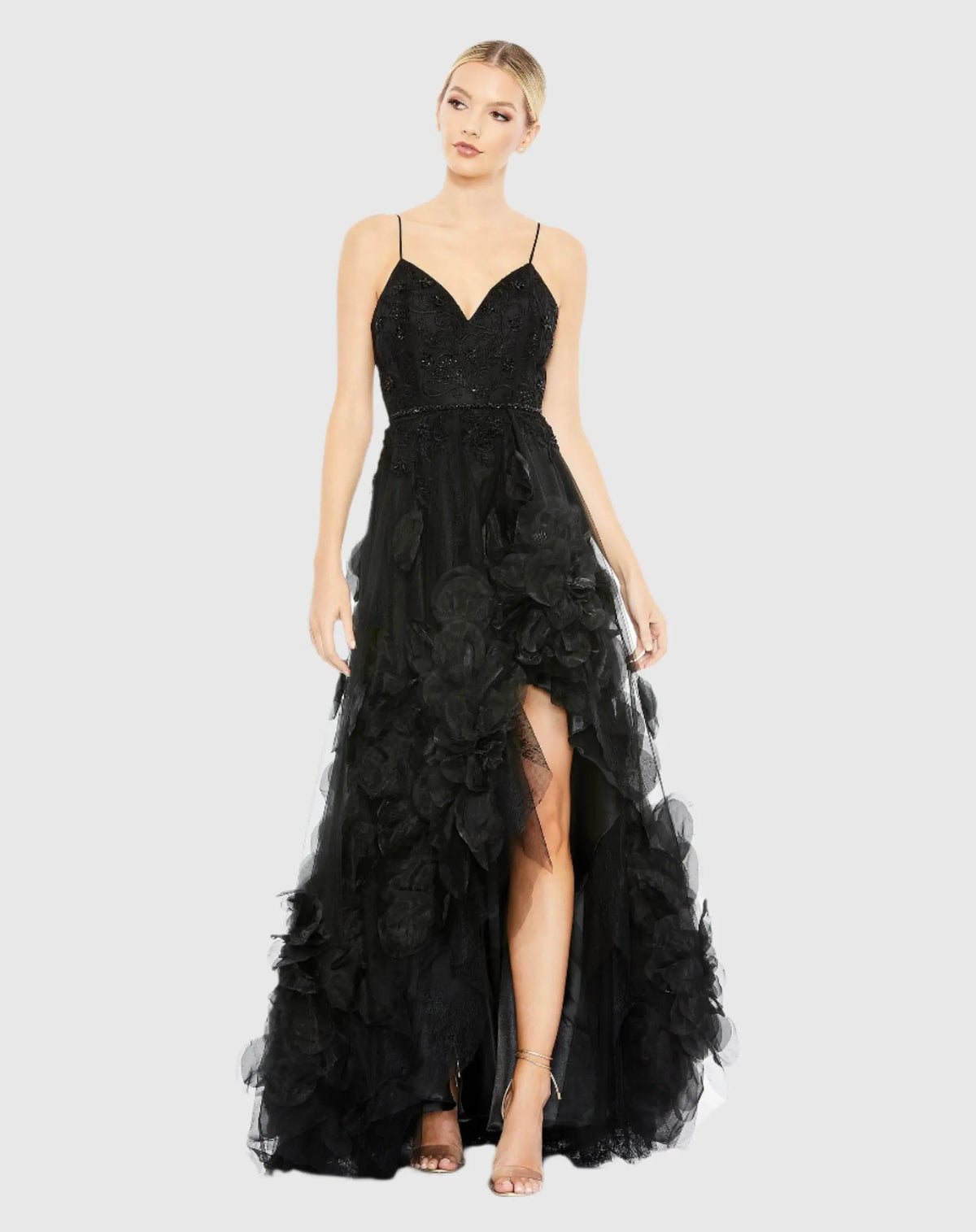 Women's Black Dress Floral Sleeveless - Black Satin Lace