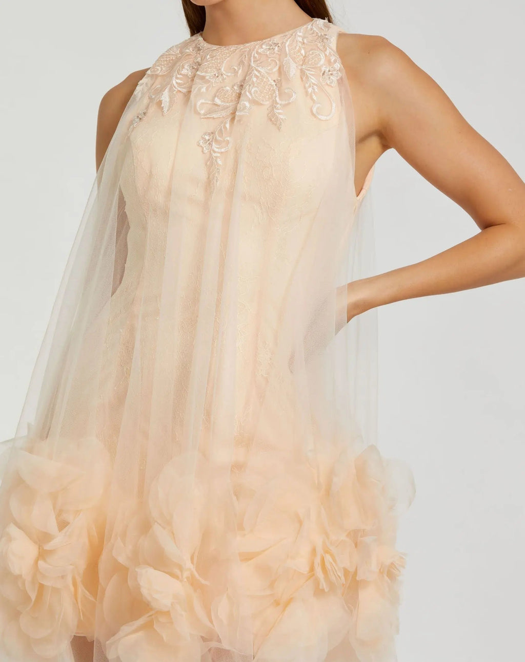 Women's Pink Mini Dress Halter - Pink Lace Floral