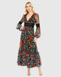 Women's Black Dress Floral - Black Lace Chiffon