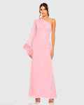 Women's Dress Ruched One Shoulder - One-Shoulder Chiffon