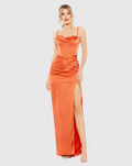 Women's Orange Dress Bodycon Ruched