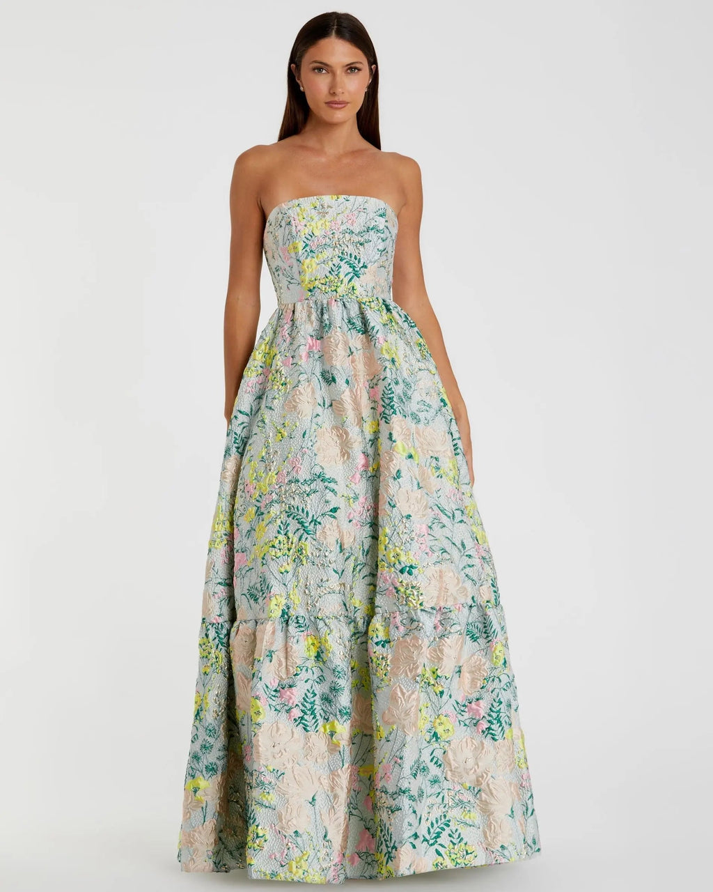 Women's Dress Floral Strapless - Black