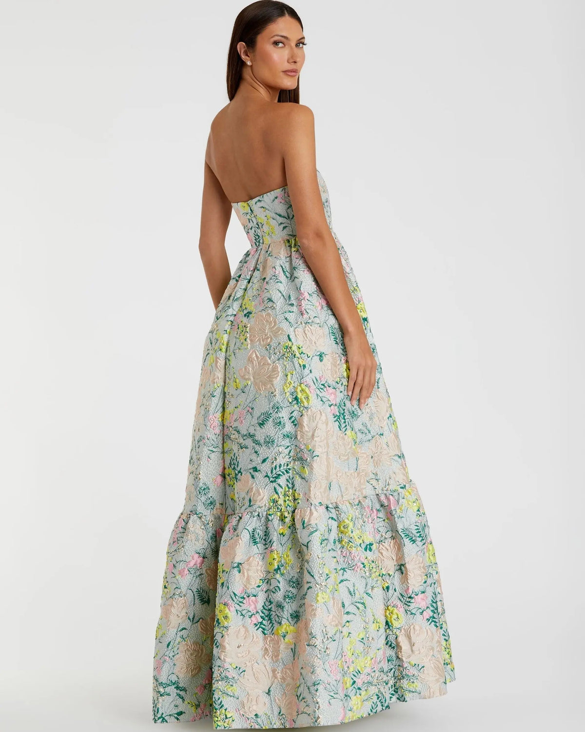 Women's Dress Floral Strapless - Black