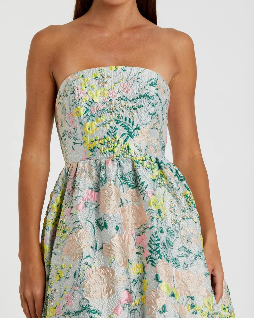 Women's Dress Floral Strapless - Black