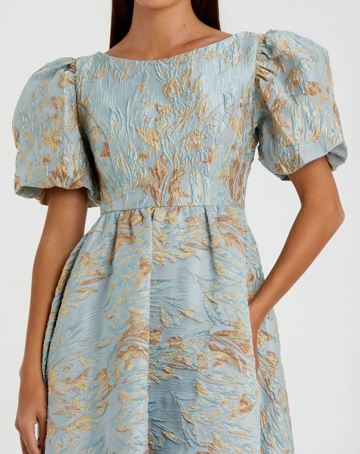 Women's Blue Dress - Black Satin