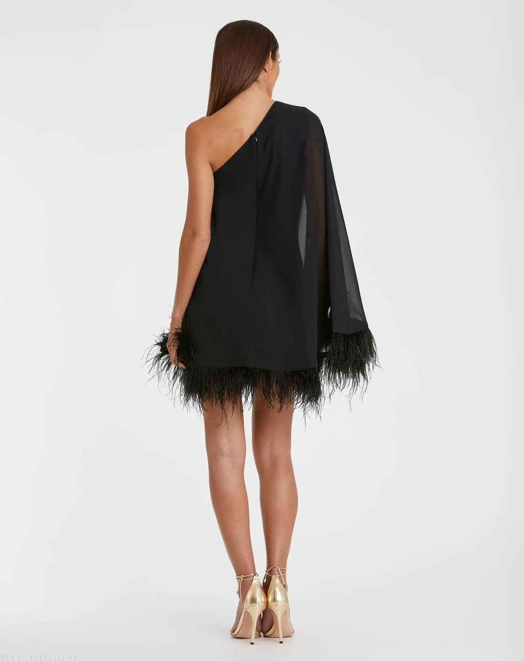 Women's Black Dress One Shoulder - Black One-Shoulder Chiffon