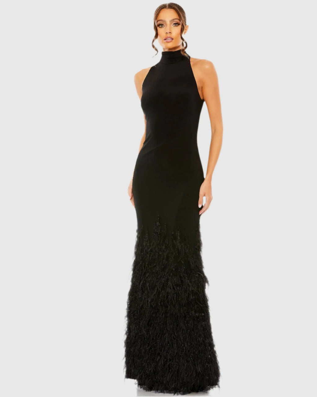 Women's Black Dress Halter - Black