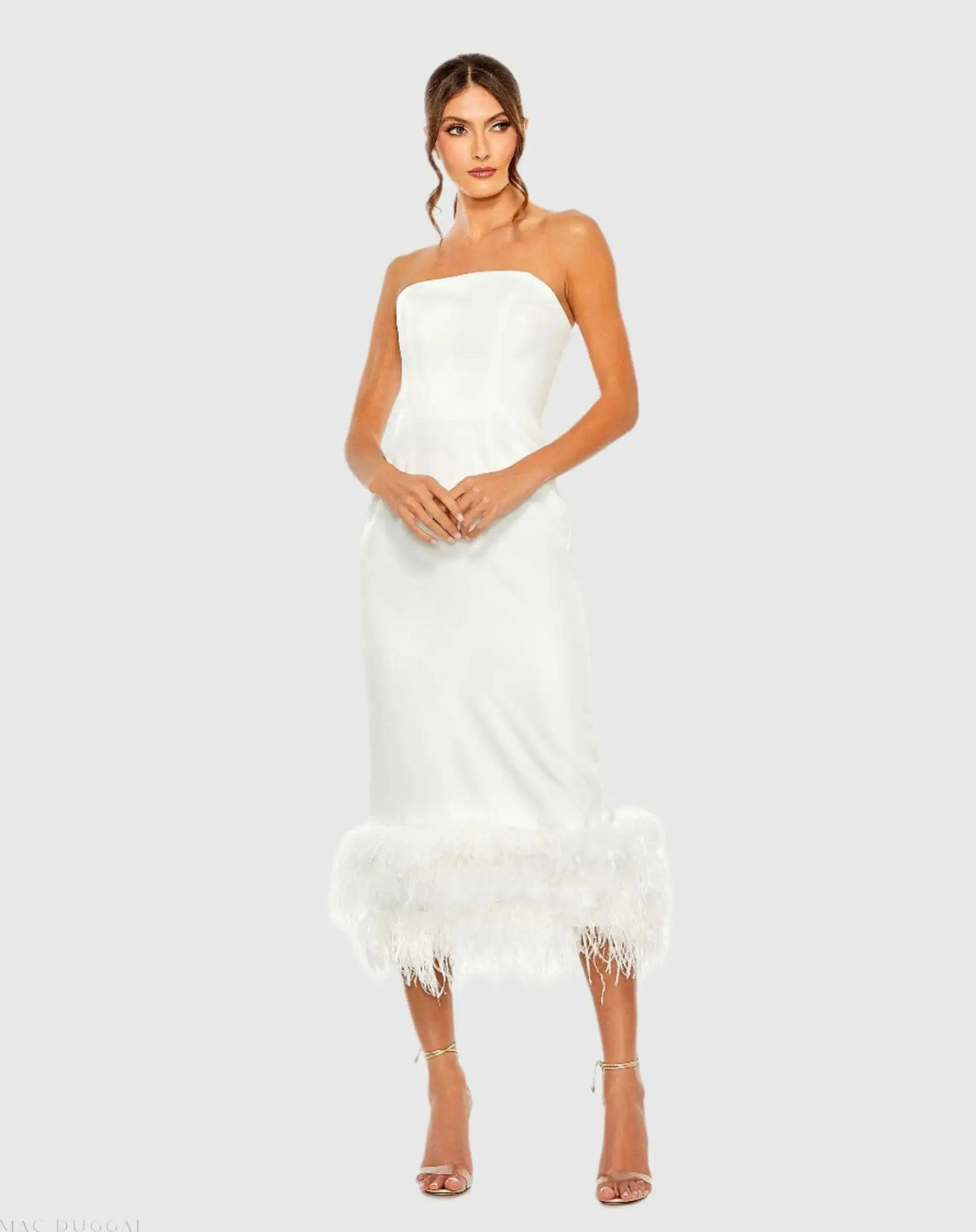 Women's White Dress Strapless - Black