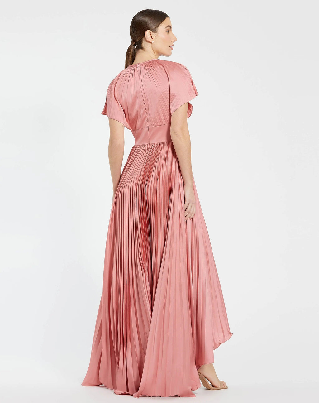 Women's Pink Dress - Pink Satin Cutout