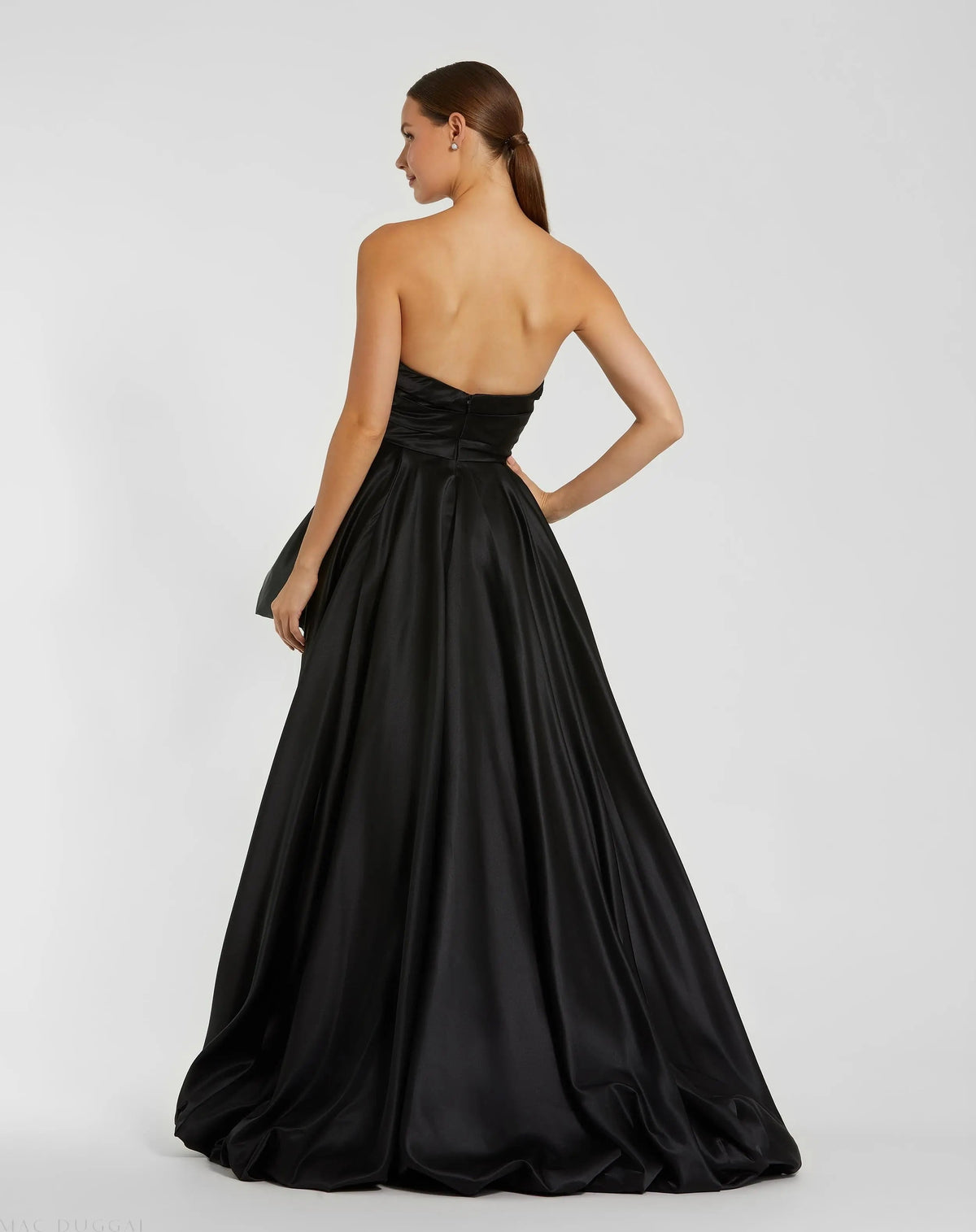 Women's Black Dress Strapless Ruched