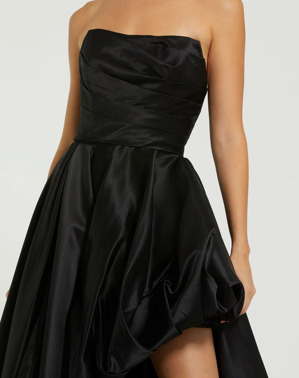 Women's Black Dress Strapless Ruched