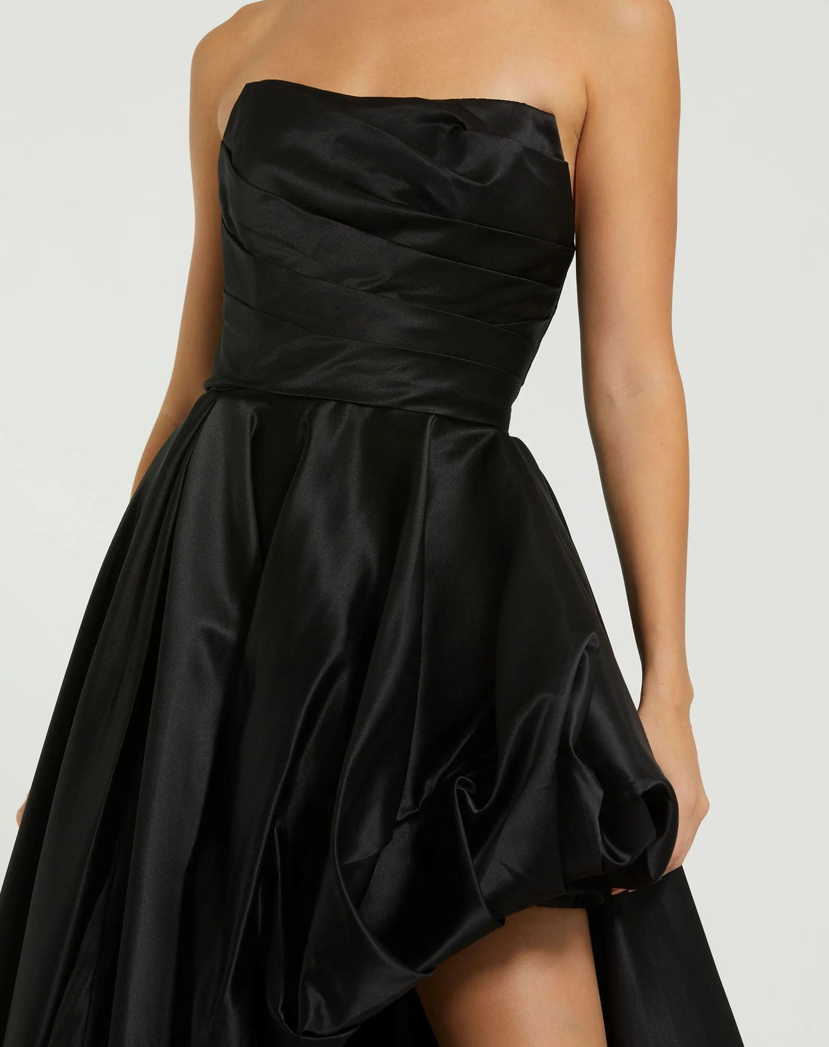 Women's Black Dress Strapless Ruched
