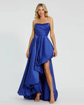 Women's Blue Dress Strapless Ruched