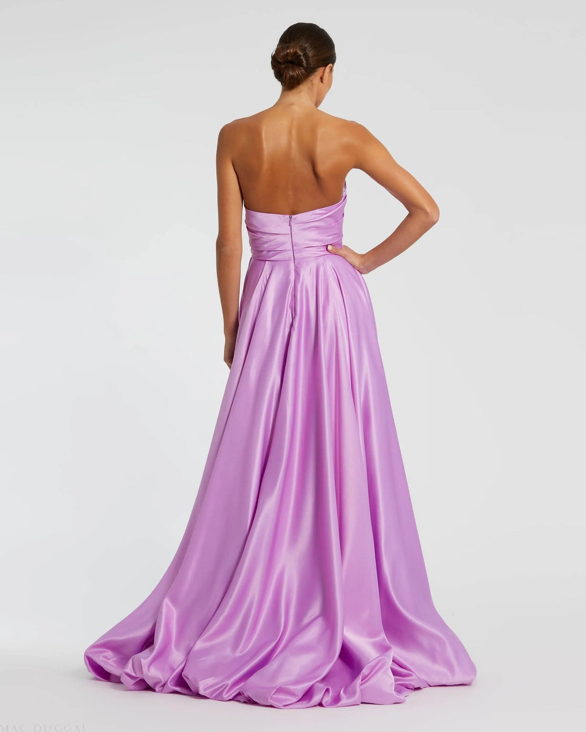 Women's Purple Dress Strapless Ruched