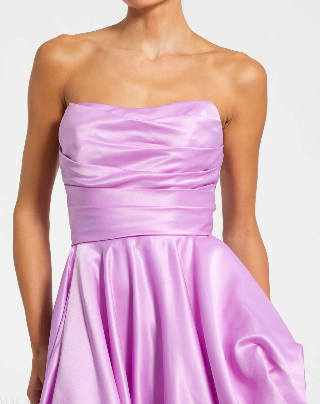 Women's Purple Dress Strapless Ruched