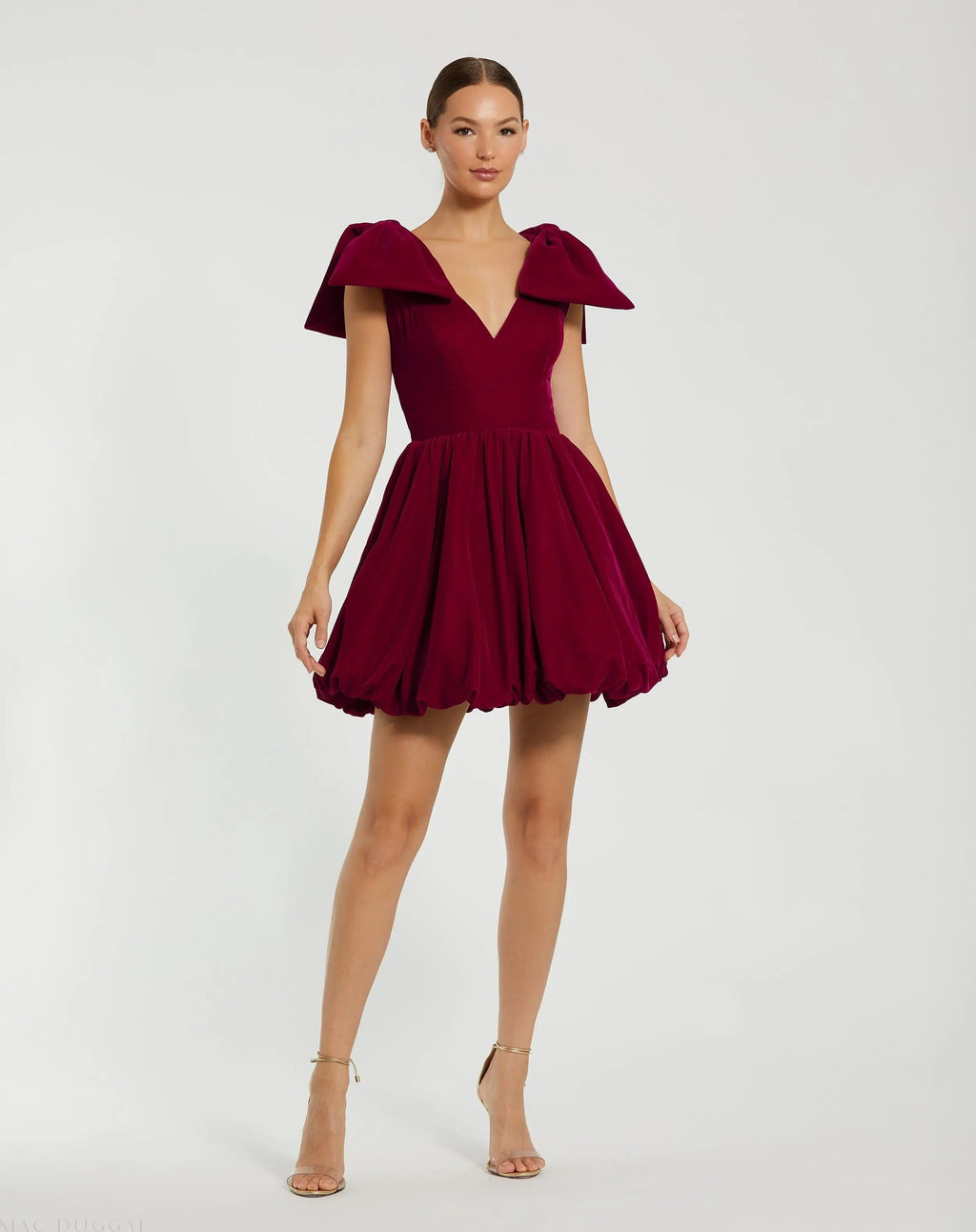 Women's Red Mini Dress Velvet