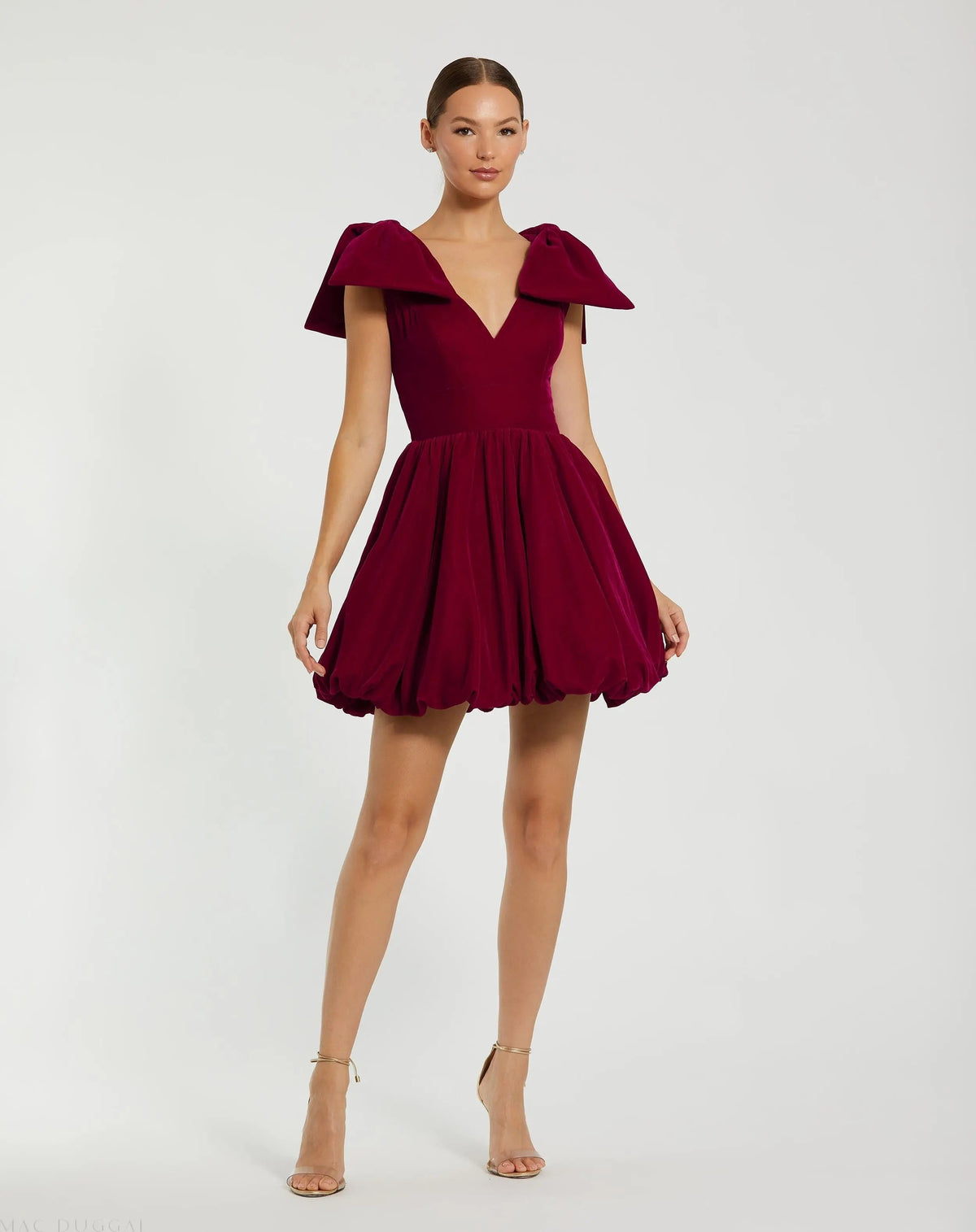 Women's Red Mini Dress Velvet