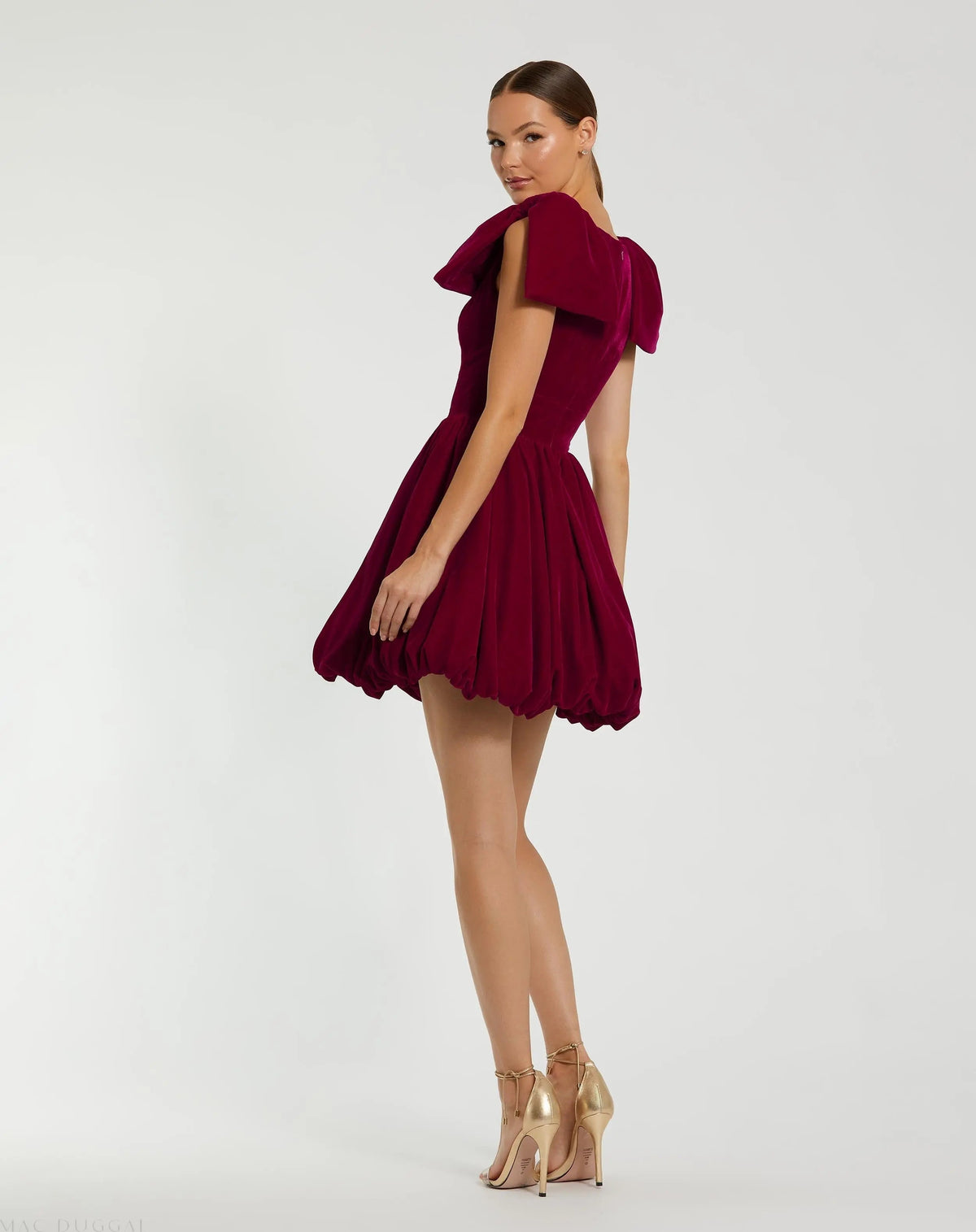 Women's Red Mini Dress Velvet