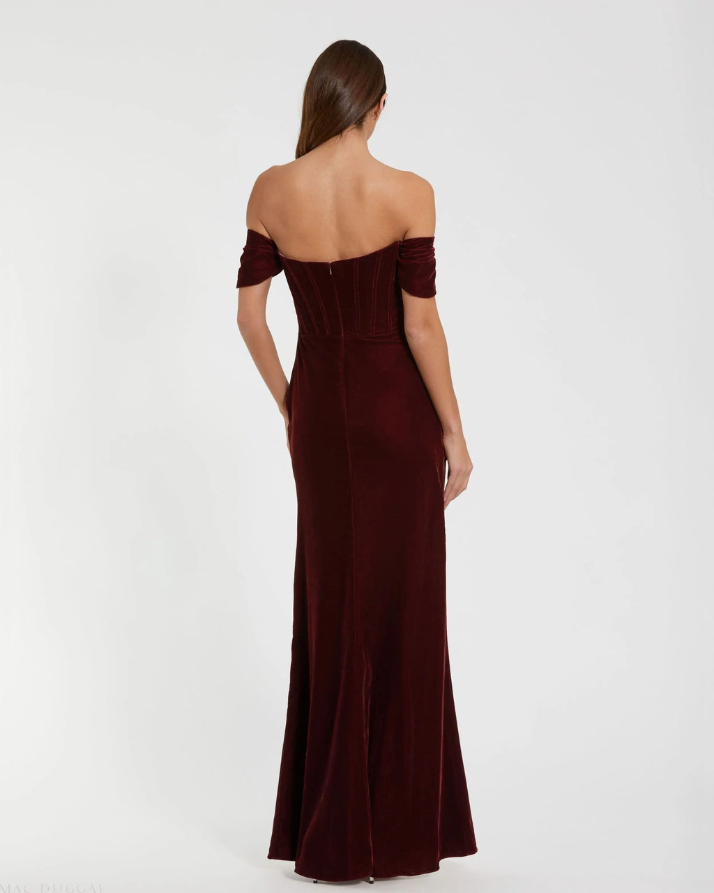 Women's Red Dress Velvet - Black Ruched