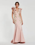 Women's Pink Dress - Black Sequin Floral
