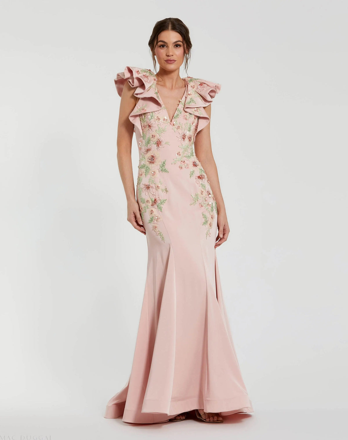 Women's Pink Dress - Black Sequin Floral