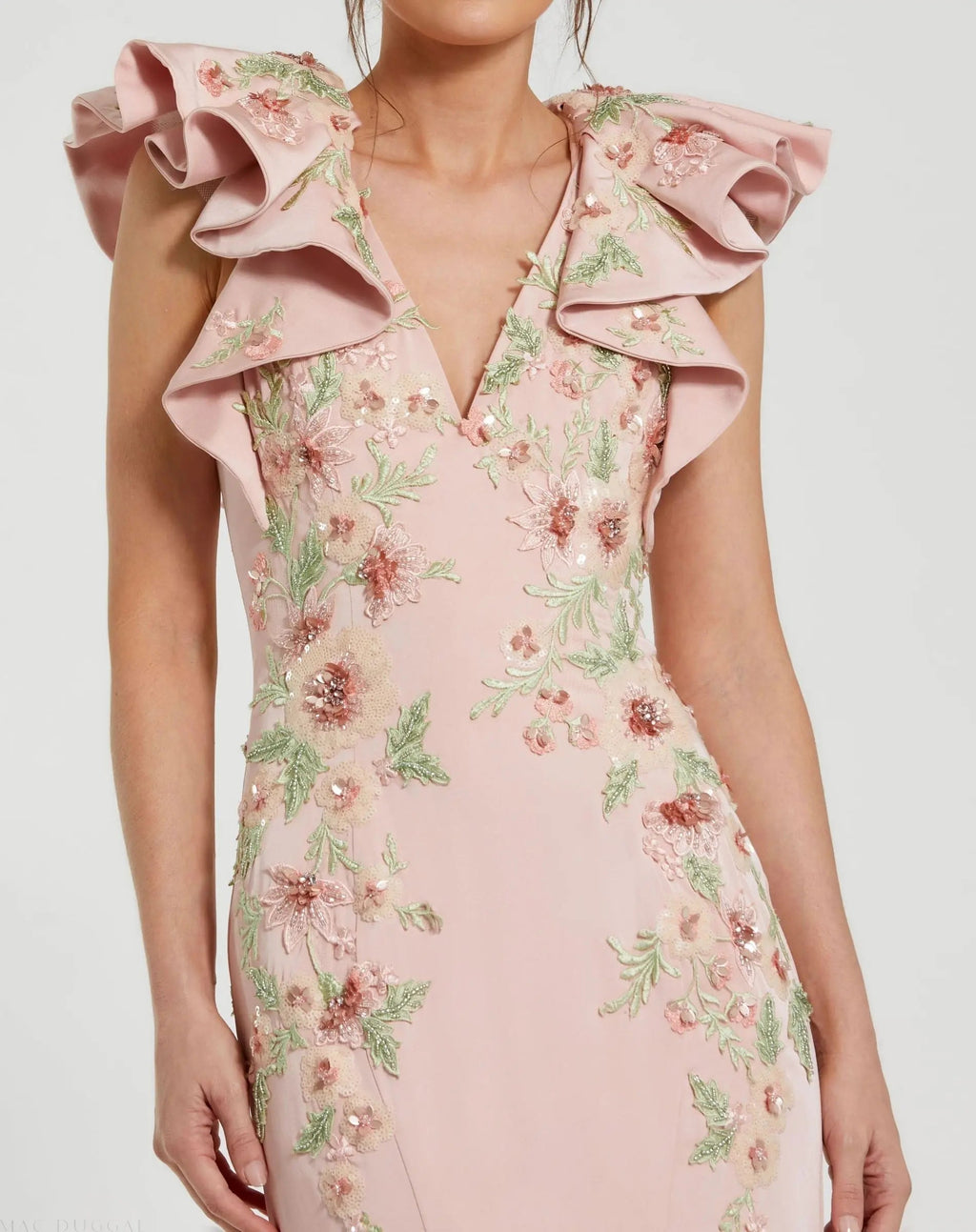 Women's Pink Dress - Black Sequin Floral