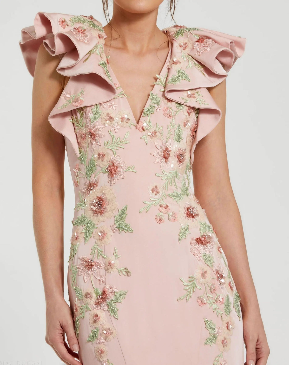 Women's Pink Dress - Black Sequin Floral