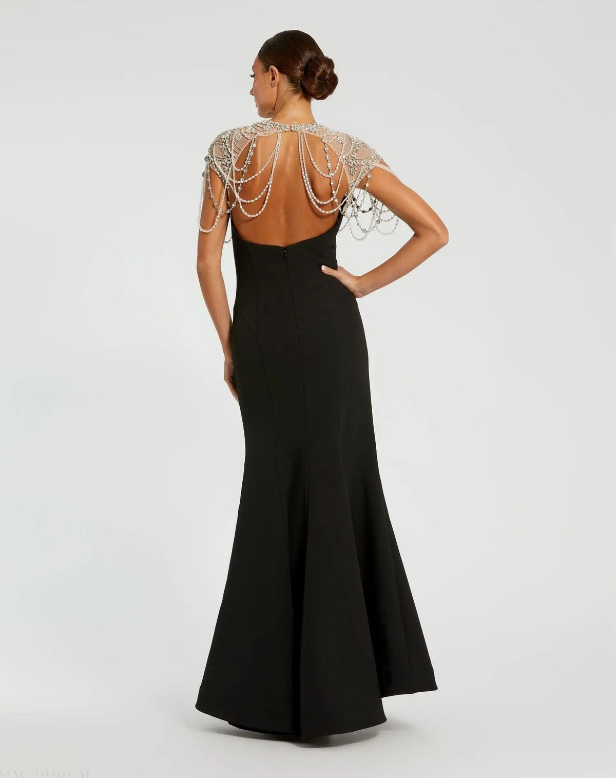 Women's Black Dress - Black Backless