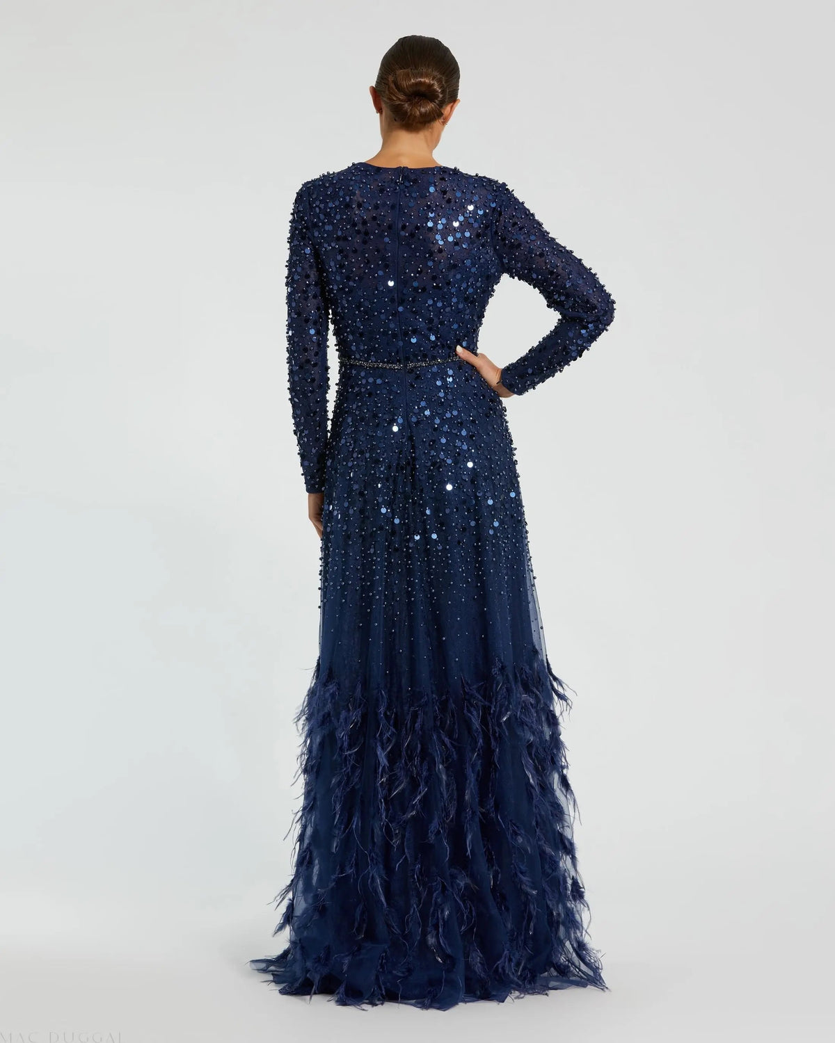 Women's Navy Dress Sequin - Black Mesh