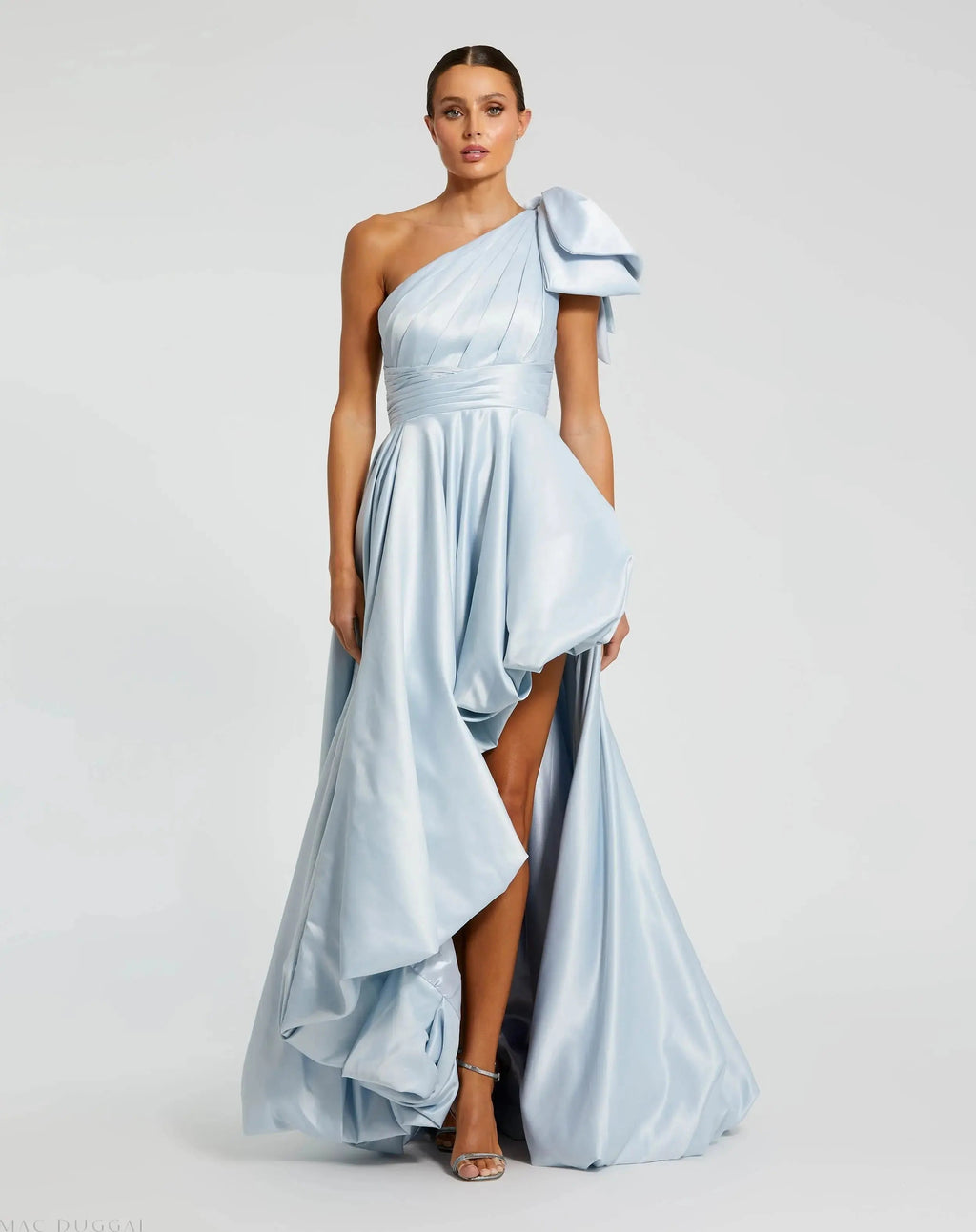 Women's Blue Dress Satin One Shoulder - 11800