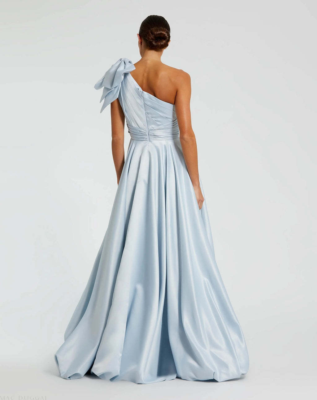 Women's Blue Dress Satin One Shoulder - 11800