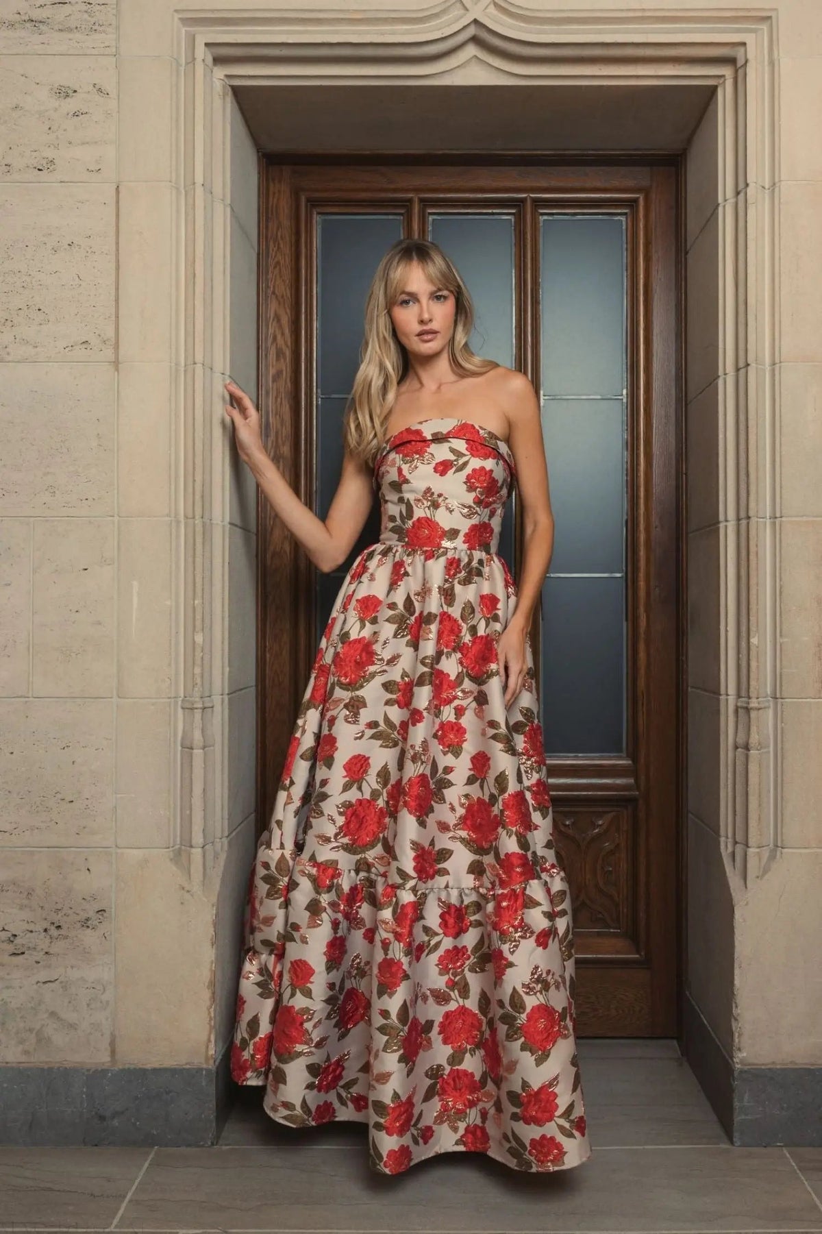 Women's Dress Floral Strapless - Ruffle