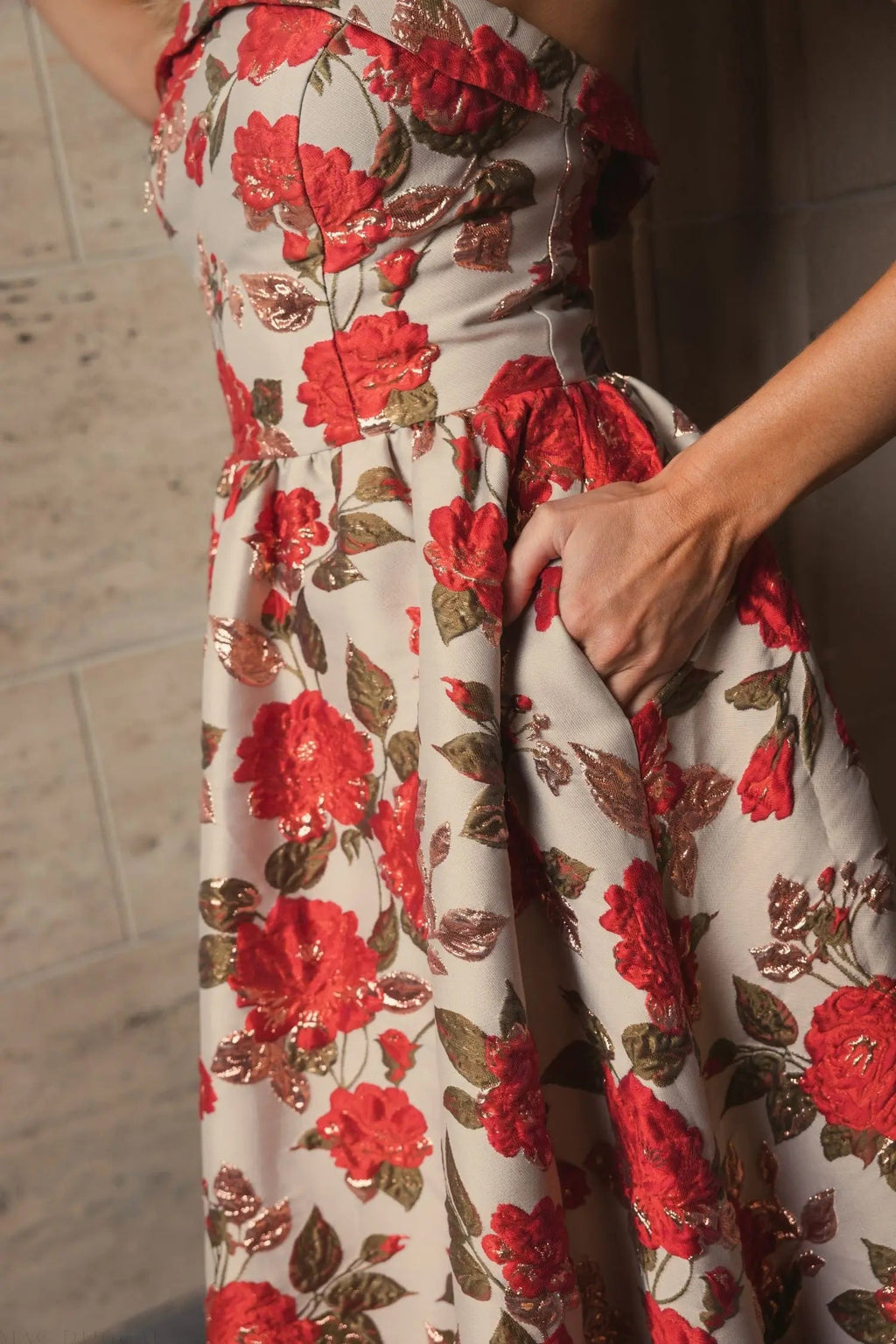 Women's Dress Floral Strapless - Ruffle