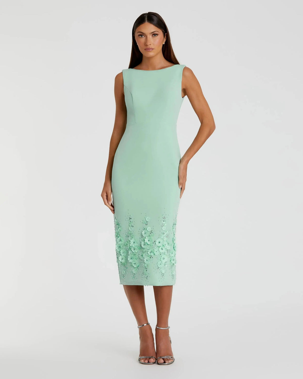 Women's Green Midi Dress Sleeveless - 11853 1