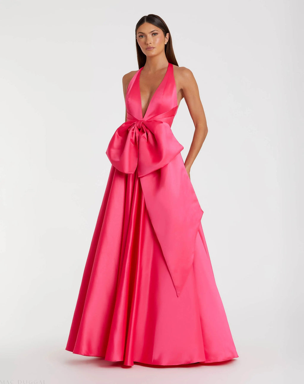 Women's Pink Dress Satin - Pink Halter