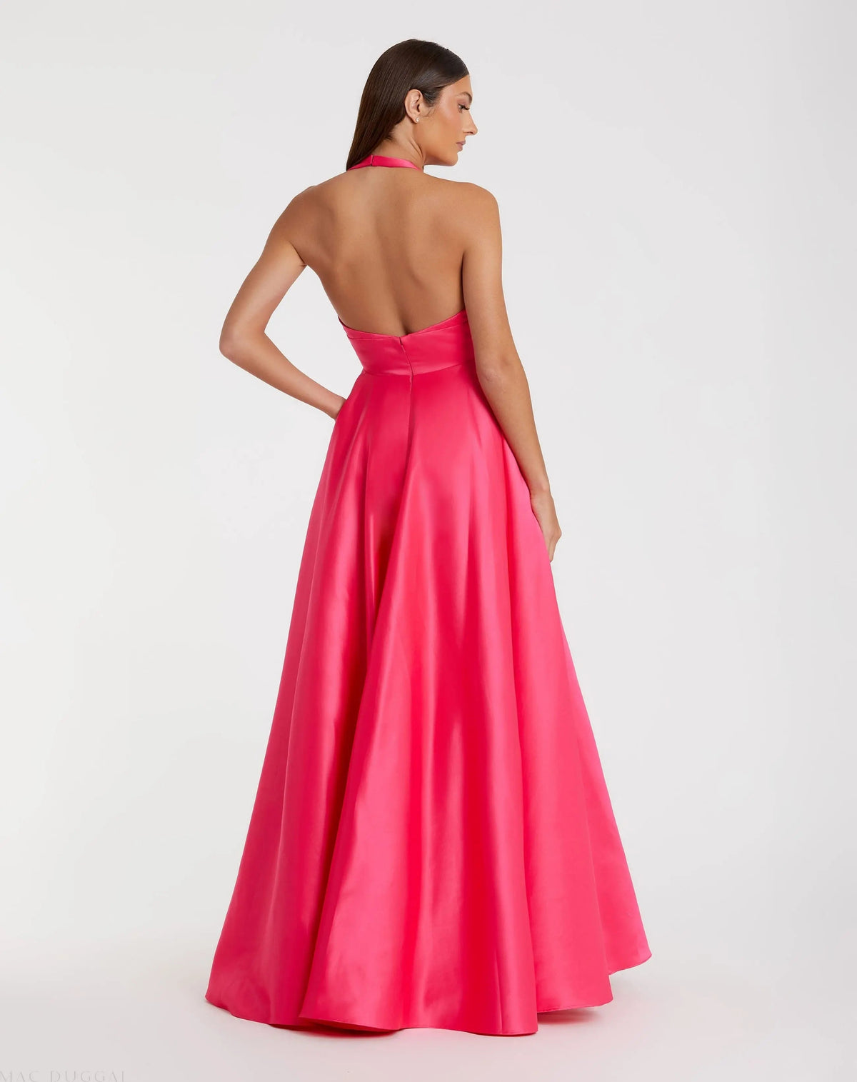 Women's Pink Dress Satin - Pink Halter