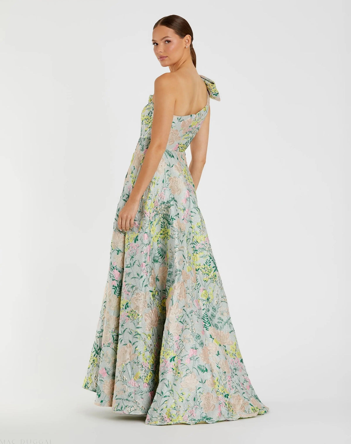 Women's Dress Floral One Shoulder - Black One-Shoulder Asymmetrical