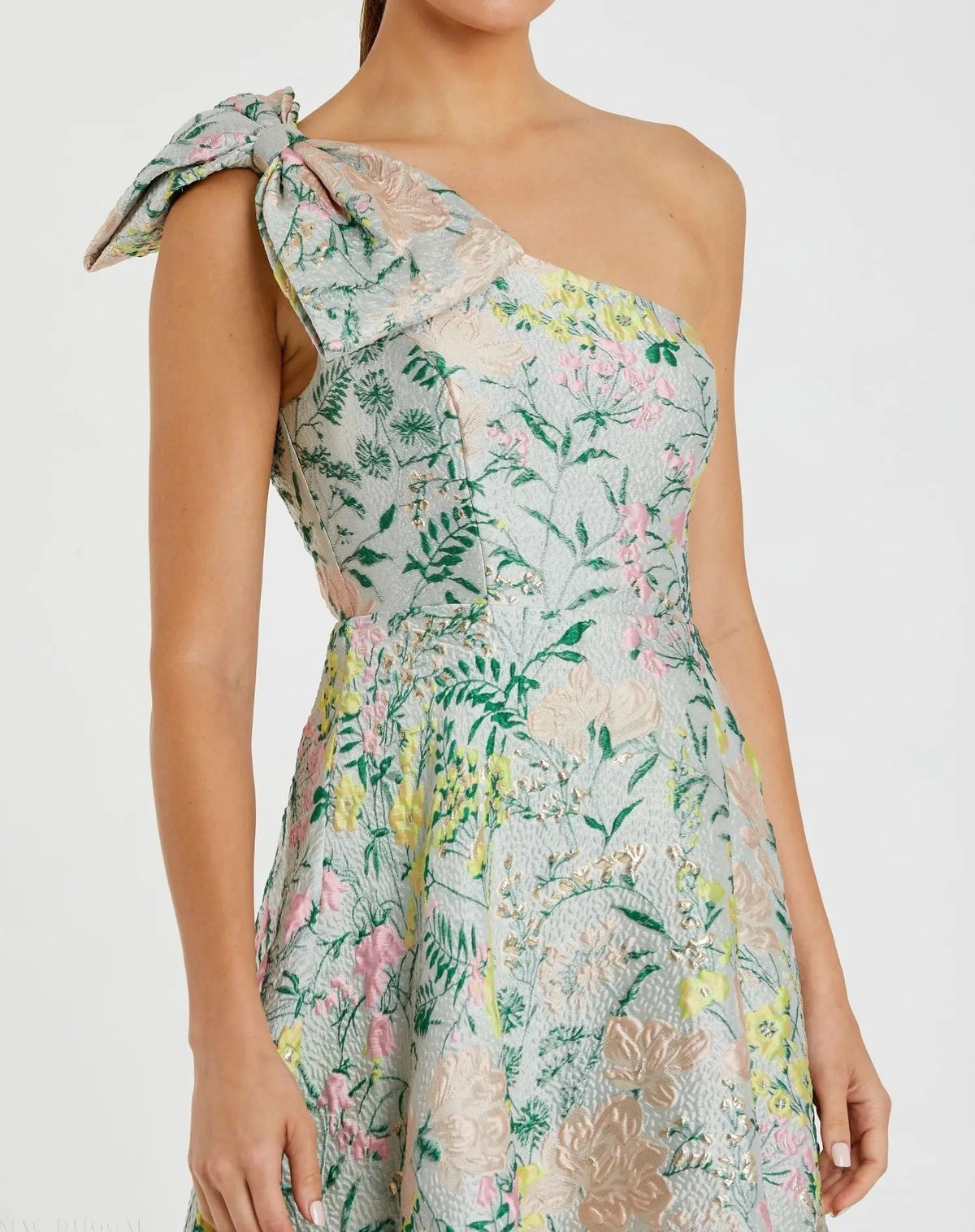 Women's Dress Floral One Shoulder - Black One-Shoulder Asymmetrical
