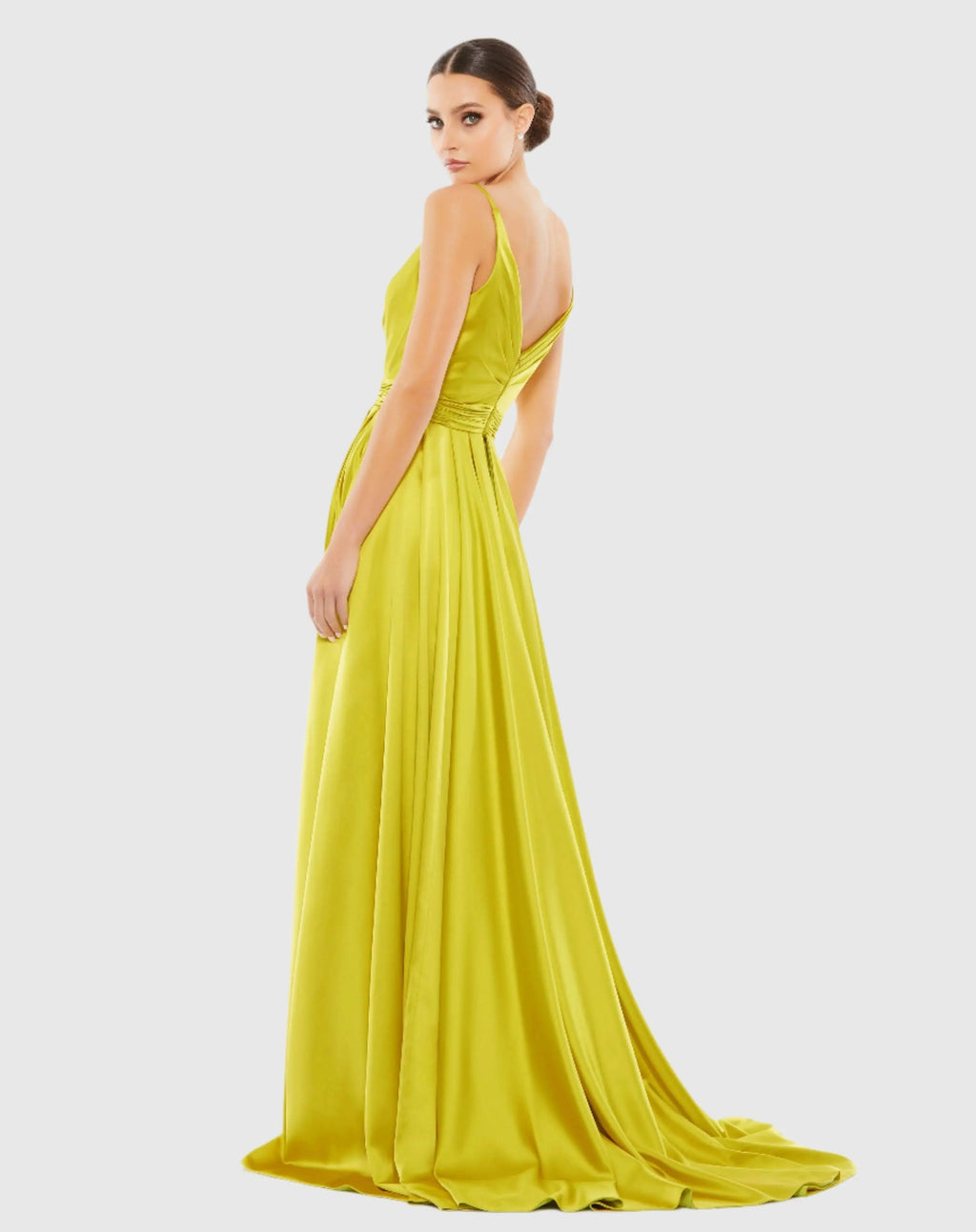 Women's Green Dress Sleeveless - Green Satin