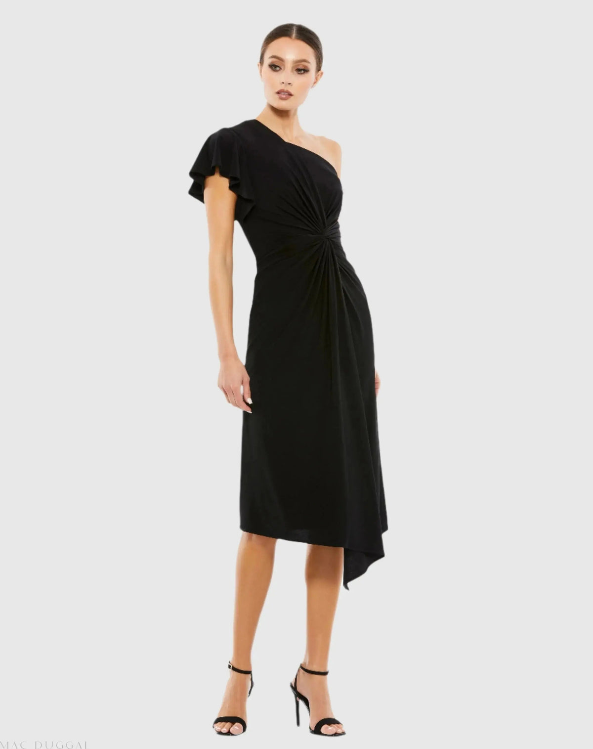 Women's Midi Dress One Shoulder - Ruffle One-Shoulder