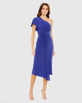 Women's Blue Midi Dress One Shoulder