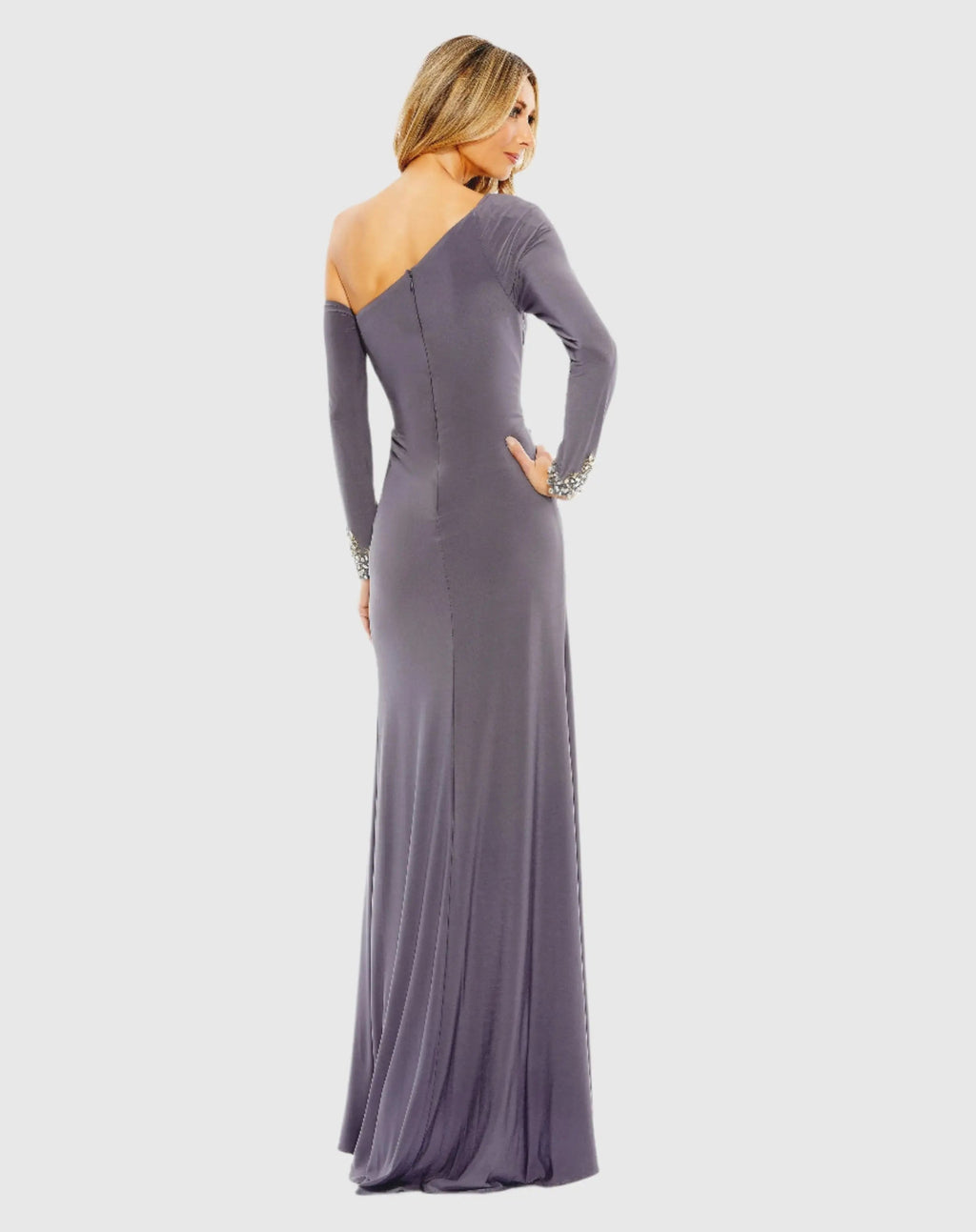 Women's Gray Dress - Gray One-Shoulder Asymmetrical