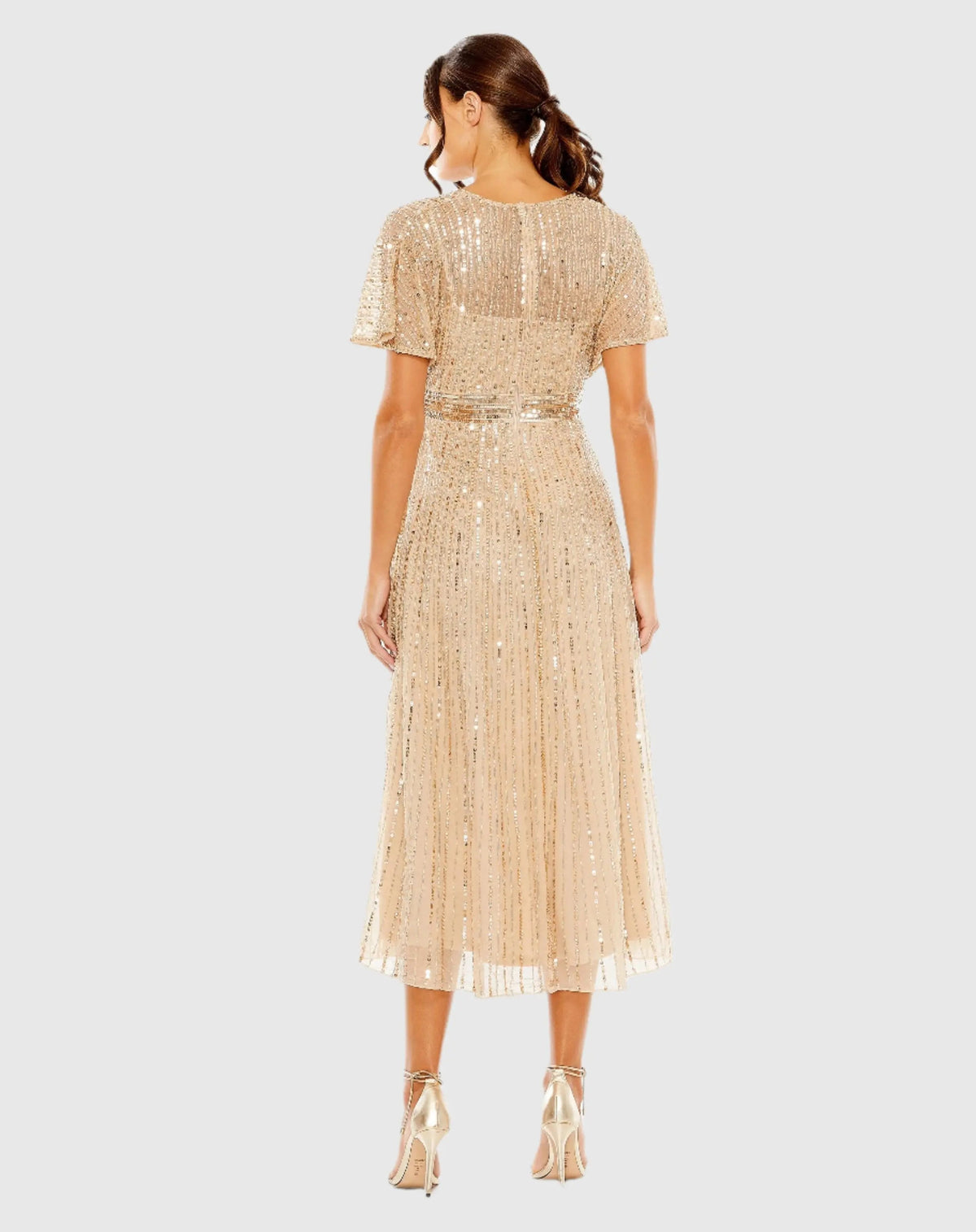 Women's Beige Dress - Short Sleeve