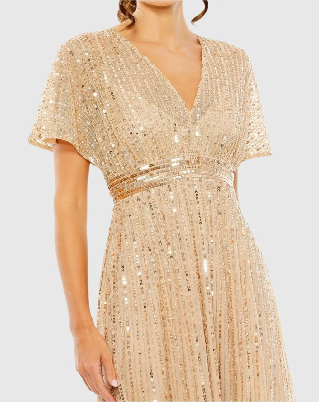 Women's Beige Dress - Short Sleeve